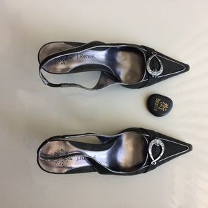 J Renee Shoes - J Renee Heels Green With Silver Accents Size 10 J Renee Shoes - J Renee Heels Green With Silver Accents Size 10